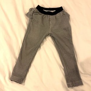 Sold! Mayoral 24M black and white plaid pants with ruffled back and velvet